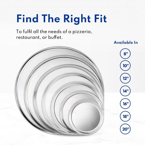 New Star Foodservice Restaurant-Grade Aluminum Pizza Pan, Baking Tray, Coupe Style, small