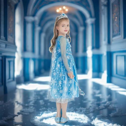 Elsa Dress Princess Costume for Girls Halloween Cosplay Princess Dress Up Luxury Birthday Outfit for Toddler Kids