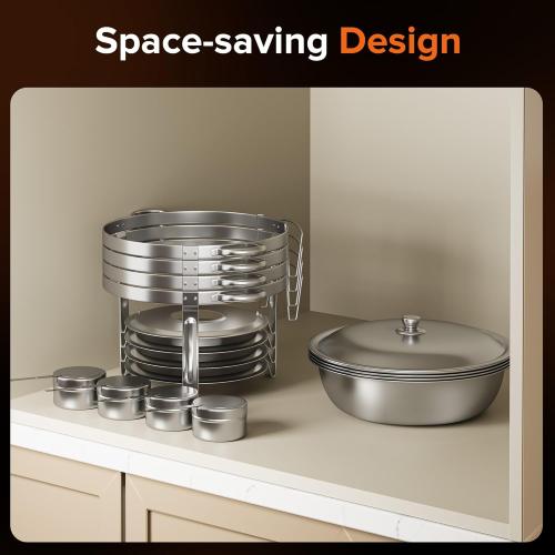 Chafing Dishes for Buffet, 4 Pack 5QT Round Stainless Steel Chafing Dish Set with Lid Holder for Home Parties, Christmas Gatherings, Catering Events, Complete Buffet Warmer Set - Silver