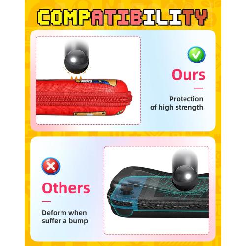 Xinocy for Nintendo Switch for Switch Lite Carrying Case - Cute Kawaii Design for Switch Lite Travel Cases Portable Storage Carry Protective Hard Shell for Women Girls Boys Teens, Red