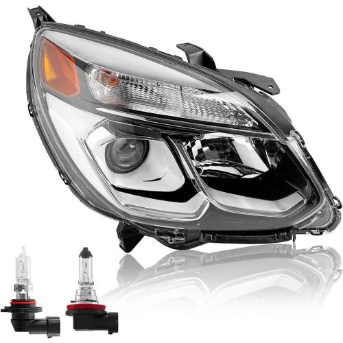 Compatible with 2016 2017 Chevy Equinox L/LS/LT/LTZ Headlight with Bulbs Projector & Halogen Type 84009752 84009751 (Passenger Side