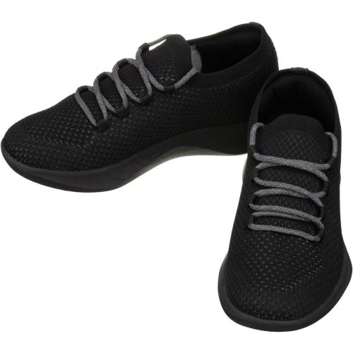 Size 11 Black and Red CALTO Men's Invisible Height Increasing Elevator Shoes - Black and Red Ultra Lightweight Sporty Sneakers - 2.4 Inches Taller - Q081 - Size 11M