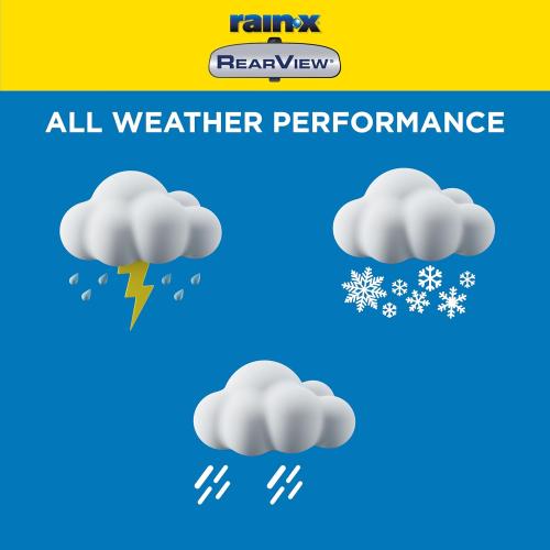 Rain-X 850214 RearView Wiper Blade 14, OEM Replacement Rear Windshield Wiper, Interchangeable Adapter for Easy Installation, All-Weather & All-Season Performance, Composite