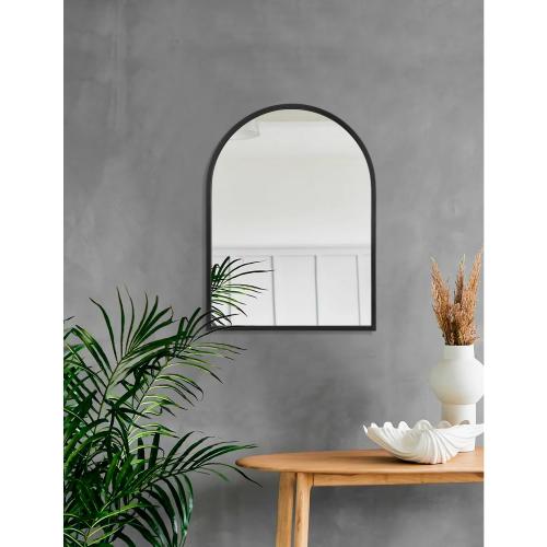 Arch Wall Mirror 20x16 Large Black Bathroom Mirror Metal Frame Mirrors for Wall, Decoration Vanity Bedroom Entryway Living Room