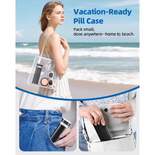 Weekly Pill Organizer 7 Day, Daily Pill Box, Travel Pill Case, Cute Pill Holder, Drawer-Shaped Medicine Box to Hold Vitamins, Medicines, Supplements, Pills Organizer(Black)