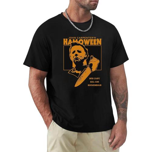 Michael Killer Myers Devil Letter Character Pattern Movie Fans Male Short Sleeve (SIZE XL)