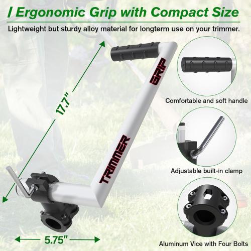 Upgraded Weedeater Handle, WeedEater Trimmer Handle Extension Lawn Ergonomic String Trimmer for Back Saver, Lawn Care and Landscaping-17.7IN