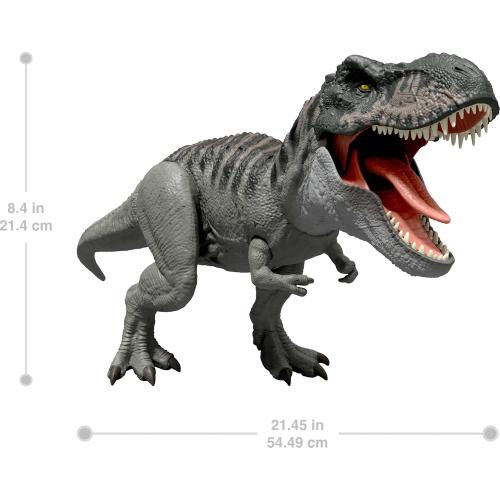 Mattel Jurassic World Rebirth Power Devour Tyrannosaurus Rex Dinosaur Figure with Tongue Activated Constant Chomp, Lights & Sounds, Digital Play
