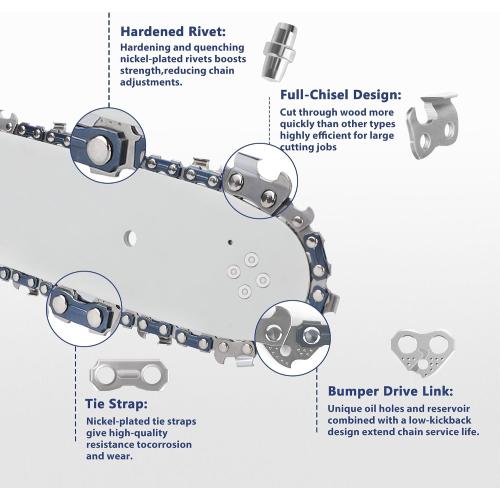SawWorks 20 Inch Chainsaw Chain 3/8 Pitch .050 Gauge 72 Drive Links