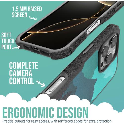 Smartish® iPhone 16 Pro Max Protective Magnetic Case - Gripzilla Compatible with MagSafe [Rugged   Tough] Heavy Duty Armor Cover Drop Tested Protection for Apple iPhone 16 Pro Max - Moving Mountains