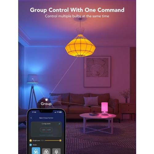 Govee Smart Light Bulbs, 1200 Lumens Dimmable BR30 Bulbs, RGBWW Color Changing Light Bulbs, WiFi & Bluetooth LED Bulbs, 16 Million Colors, Music Sync, Compatible with Alexa, Google Assistant, 6 Pack