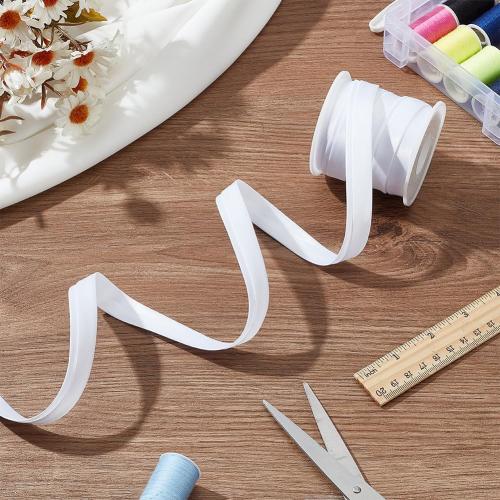 BENECREAT 13.5 Yard Satin Bias Tape, 5/8 inch Double Fold Satin Binding Bias Ribbon for Sewing, Decoration, Upholstery, Furniture, Piping and Garments, White