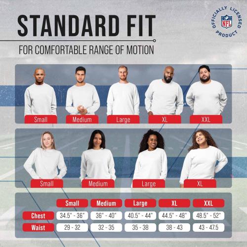 2XL - Team Fan Apparel NFL Women's Plus Size Team Block Charcoal Crewneck- Tagless Pullover - Relaxed Raglan- Stay Cool and Stylish
