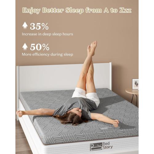 BedStory Firm Mattress Topper Queen - 4 Inch Memory Foam Mattress Topper - High Density Foam Bed Toppers for Back Pain Relief