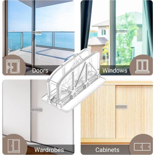 Sliding Glass Door Lock Window Locks, 4 Pack Sliding Door Lock