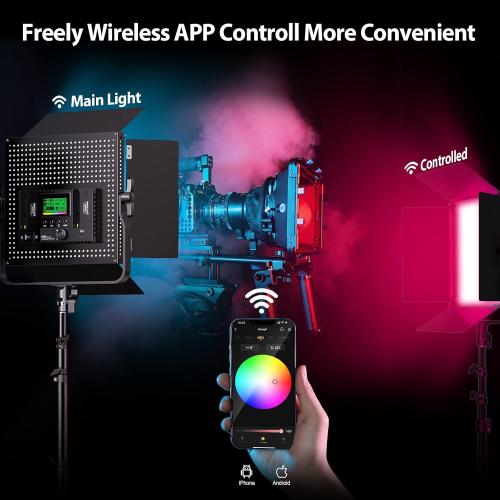 Pixel K80 Photography Lighting with APP Control, 2600K-10000K CRI 97  RGB Led Video Light Panel, 9 Applicable Scenes Lighting for Studio/Gaming/Streaming/YouTube/Videography/Film/Video Recording