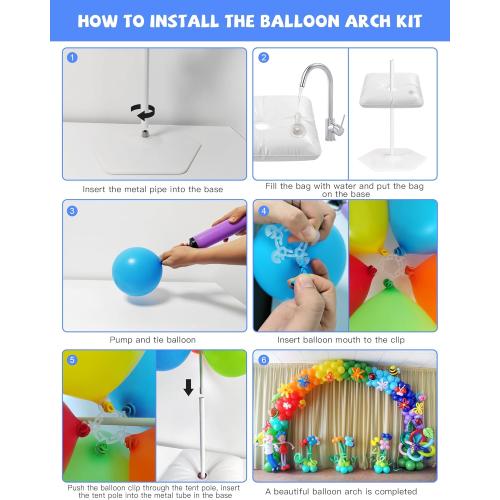 TEKXYZ Balloon Arch Stand Kit, 10FT Wide & 7.5FT High Adjustable Balloon Arch Frame, Ideal For Party Decorations, Not Include Balloons
