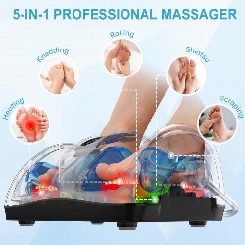 TISSCARE Shiatsu Foot Massager with Heat, FSA Eligible HSA Foot Massager for Plantar Fasciitis, Neuropathy, Circulation and Pain Relief, Massage Feet at Home/Office, Gift for Men and Women