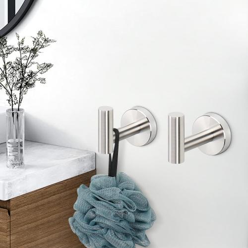 Livabber 3 Pieces Bathroom Accessories Set, 304 Stainless Steel Bath Hardware Kit with 16” Towel Bar   2 Robe Hooks, Wall Mounted Towel Rack for Kitchen, Shower Room (Brushed Nickel)