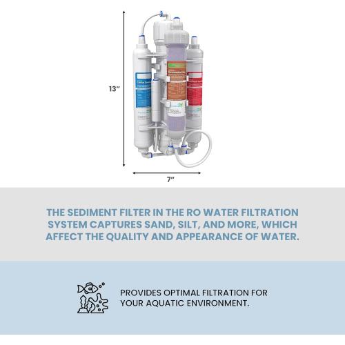 Aquatic Life RO Buddie 4-Stage Reverse Osmosis Deionization Water Filter System RO/DI Filtration Units for Aquarium, 50 GPD