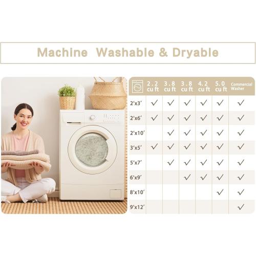 Srugn Washable Rugs 9x12 Area Rugs for Living Room,Rugs for Bedroom, Large Carpets,Ultra Soft Faux Wool Retro Dining Room Rug,Non Slip&Non-Shedding Low Pile Vintage Print Rug Indoor for Home Office