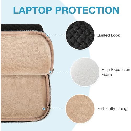 BAGSMART 15.6 Inch Laptop Sleeve Case Compatible with MacBook Pro 16 Inch,15.6 Inch HP,Dell,Acer Aspire,Asus Notebook, Protective Laptop Bag for Women with Shoulder Strap,Pocket,Handle, Black