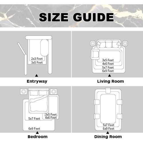 Size Large Marble Rugs for Living Room:  Abstract Black and Gold Marble Area Rug Non Slip Washable Carpet Floor Mat for Bedroom Dorm Kitchen Classroom Dining Room Hallway