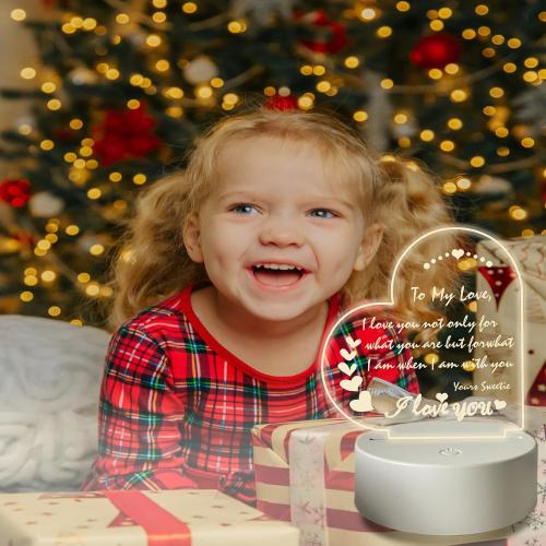 Mydethun Christmas Gift for Your Love, Personalized Acrylic Dry Erase Board with Night Light, w/16 Colors, Memo Message Board with Erasable Pen and Remote Control
