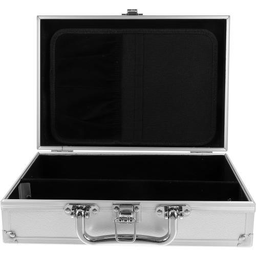 minkissy Aluminum Briefcase Tool Storage Box Lightweight Portable Multi-functional Aluminum Alloy Toolbox with Lock for Travel Work and Cosmetic Organization
