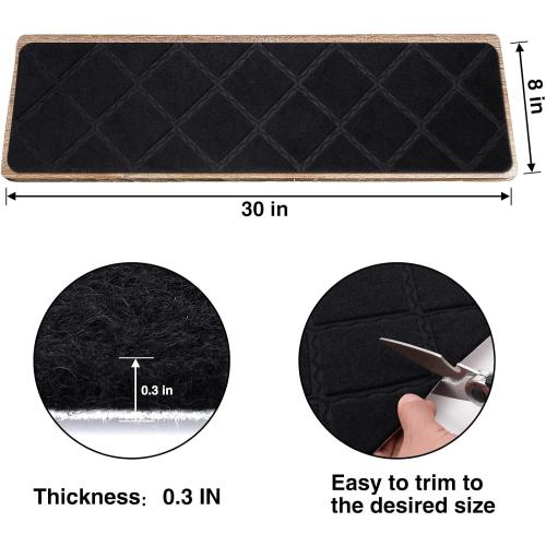 Stair Treads for Wooden Steps 15pcs - 8x30in Carpet Stairs Runner Indoor Non-Slip Stair Mats for Kids Elders and Pets