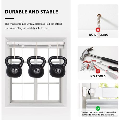 LazBlinds No Tools No Drill 1 Vinyl Mini Blinds, Cordless Blinds for Windows, Light Filtering Horizontal Window Blinds & Shades, 47 W x 48 H, White