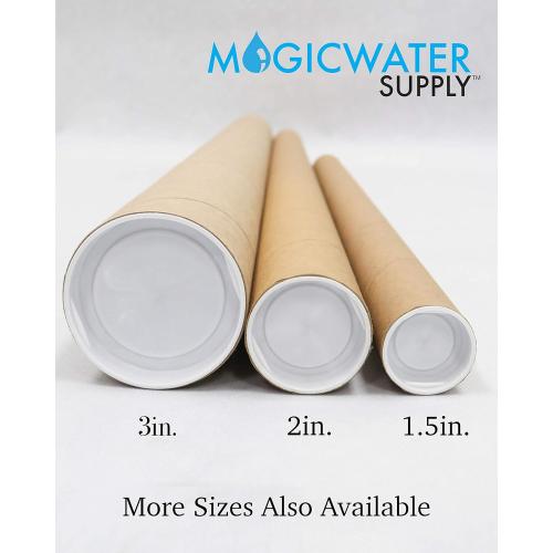 MagicWater Supply Mailing Tube - 2 in x 30 in - Kraft - 6 Pack - for Shipping and Storage of Posters, Arts, Crafts, and Documents