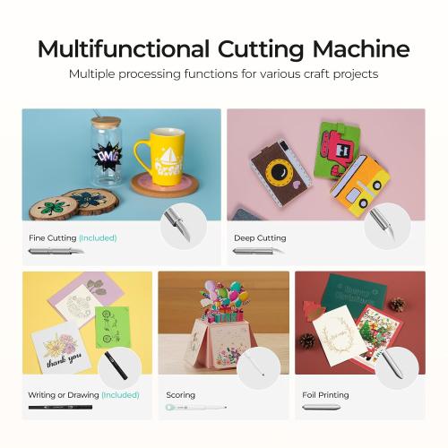 LOKLiK Cutting Machine 2 by HTVRONT - 5 in 1 Vinyl Cutter Machine with 5X Cutting Force, Cuts 100  Materials, AI Painting, 13'' Smart Die Cutting Machine for All Crafts Cards 3D Arts Home Decor