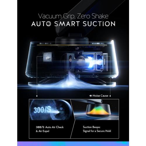 LISEN Electric Retractable Car Phone Mount, iPhone Vacuum Electric Suction Cup Phone Mount, Suction Cup Magnetic Phone Holder