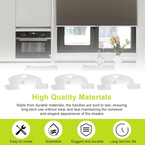 Cordless Honeycomb Shade Lift Handles, Lite Rise Handles Blind Pulls Replacement Parts for Hunter Douglas Duette and Applause, Window Blind Handles, Cellular Shades Clips (3 PCS, Clear)