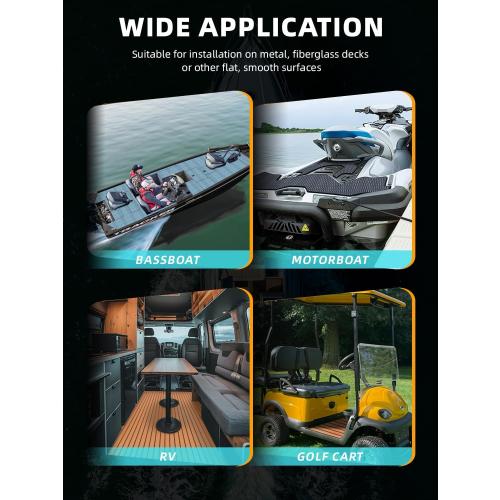 FOCEAN Boat Flooring EVA Foam Boat Decking Marine Mat Non-Slip Self-Adhesive Flooring Sheet for Motorboat Kayak Surfboard Garden Swimming Pools, 94.5''x 47.2'', Dark Grey with Black Lines