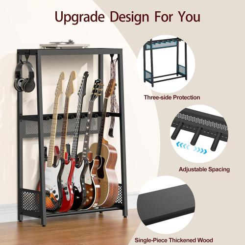 Guitar Stand, Guitar Rack for Acoustic Guitar,Bass,Electric Guitar, Thickened and Weighted Multi-Guitar Stand Floor，for Home Music Studio