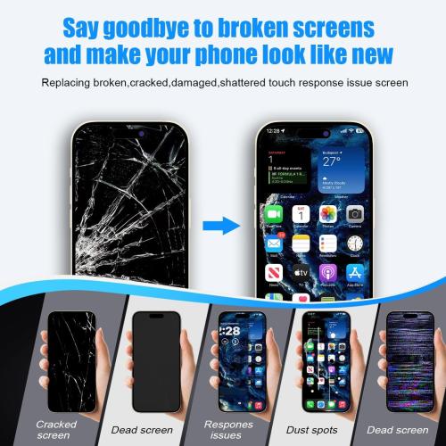 EFAITHFIX for iPhone 12 PRO MAX Screen Replacement 6.7 Inch 3D Touch LCD Screen Display Full HD Digitizer Frame Assembly Compatible with Model A2342,A2410,A2412,A2411, Waterproof Adhesive (No Tools)