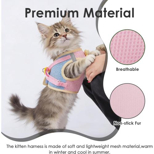 Escape-Proof Cat Harness Leash Set - Breathable Mesh Vest, XS