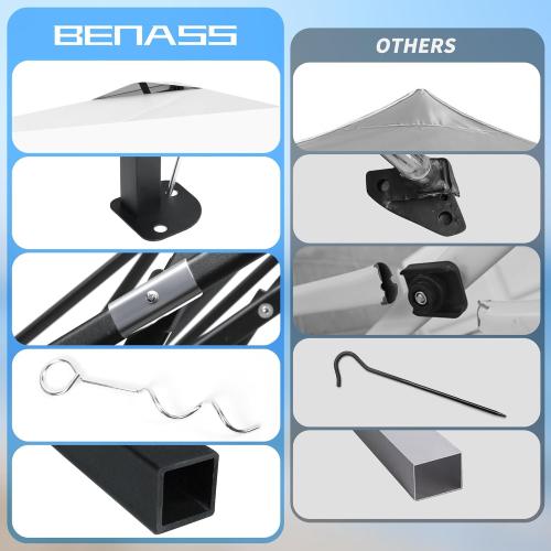 10x10 Pop Up Canopy with Sidewalls, Easy Up Canopy Tent, Heavy Duty Tents for Parties, One Person Set Up Event Tent, White