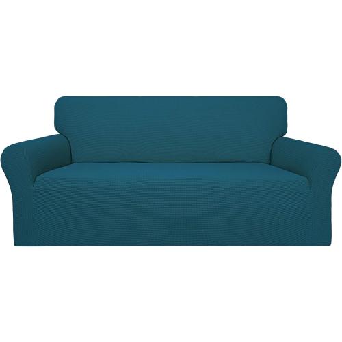 Easy-Going 100% Waterproof Couch Cover, Dual Waterproof Sofa Cover, Stretch Jacquard Sofa Slipcover, Leakproof Furniture Protector for Kids, Pets, Dog and Cat(Oversized Sofa, Peacock Blue)