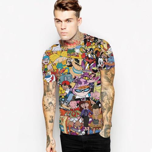 Size XL Azuki 2018 Unisex Fashion 3D Printed T-Shirts Short Sleeve Tops - Men's Size