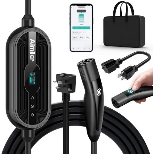 Level 1/2 Tesla Charger(WIFI APP/Plug-play), 16A, 25ft Cable ETL Certified, 240V NEMA 6-20P Plug & 120V 5-15P Adapter, NACS Connector, Portable Electric Car EV Charger for Tesla Models Y/X/3/S