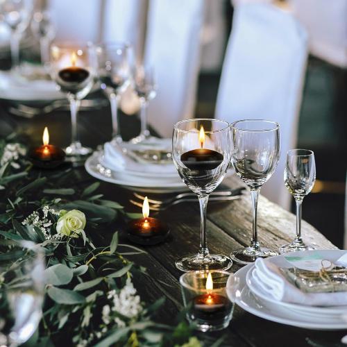 Nuanchu 30 Pcs 1.5'' Black Unscented Floating Candles for Centerpieces