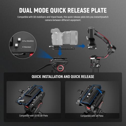 NEEWER 71.6 Pro Camera Monopod with Feet, Carbon Fiber Telescopic Video Monopod with QR Plate Compatible with DJI RS Gimbals, Removable Base for Camera Camcorder, Max Load 13.2lb/6Kg, TP71