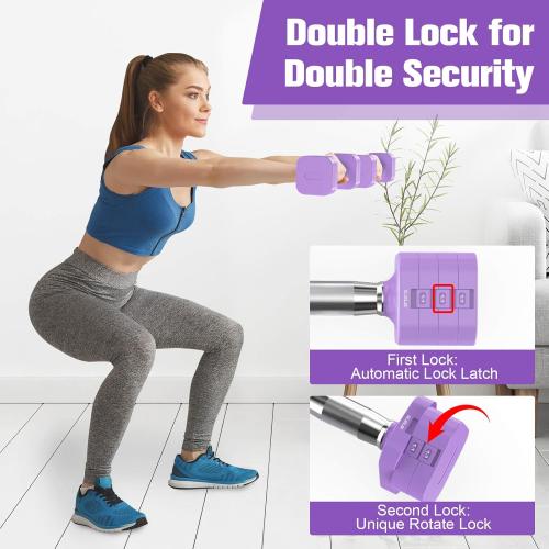 Hezeyferg 22LB 26.4LB 30.8LB Adjustable Dumbbells Set, Adjustable Weight Dumbbells with Multiple Levels, Hand Weights Sets for Women/Men Home Gym Full Body Workout