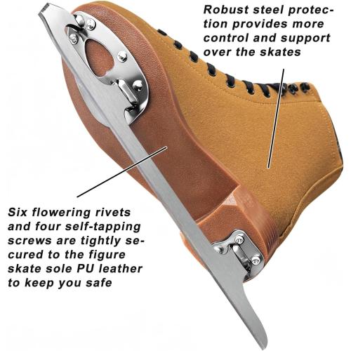woman's 11 Men 10 Nattork Figure Skates for Boys and Girls Excellence Stainless Steel Blades Ice Figure Skating with Enhanced Support Strength Performance and Ultimate Comfort