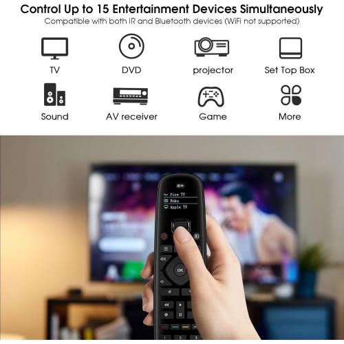 SofaBaton U2 Universal Remote with Backlit Button, All in One Universal Remote Control with App Control, Custom Macros, Compatible with Smart TVs,Sound Bar and DVD/Blu-ray Players, and More