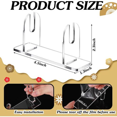 Roowest 2 Pcs Acrylic Fan Display Stand Folding Clear Fan Holder Easel Japanese Chinese Hand Fan Stand Foldable Handheld Fan Display Stand Base Fan Organizer