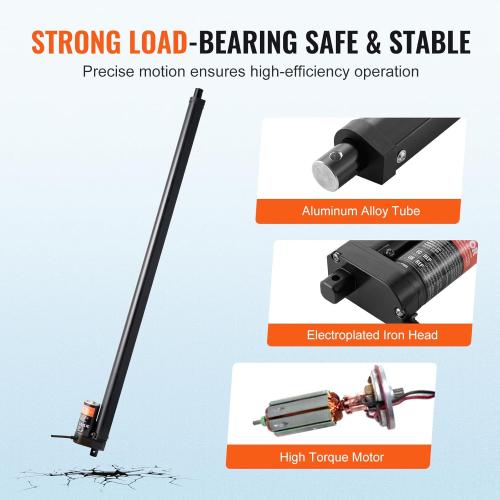 Linear Actuator 12V, 20 Inch High Speed 0.55/s Linear Actuator, 220lbs/1000N Linear Motion Actuator with Mounting Bracket and IP54 Protection
